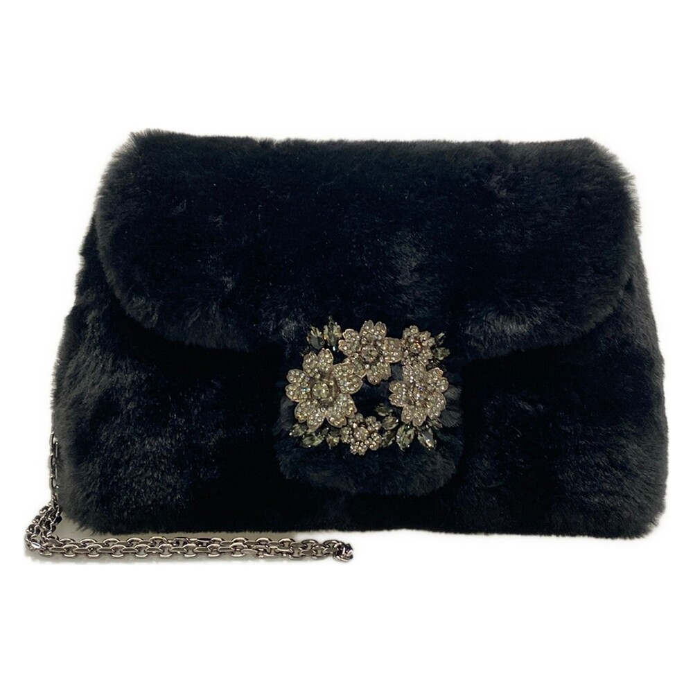 Roger Vivier Black Fur Shoulder Bag #366016R86B